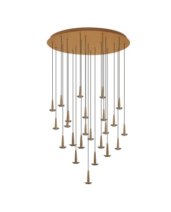 ANDROMEDA * Colgante Redondo 24xLED 5W 3000K W/T Cristal